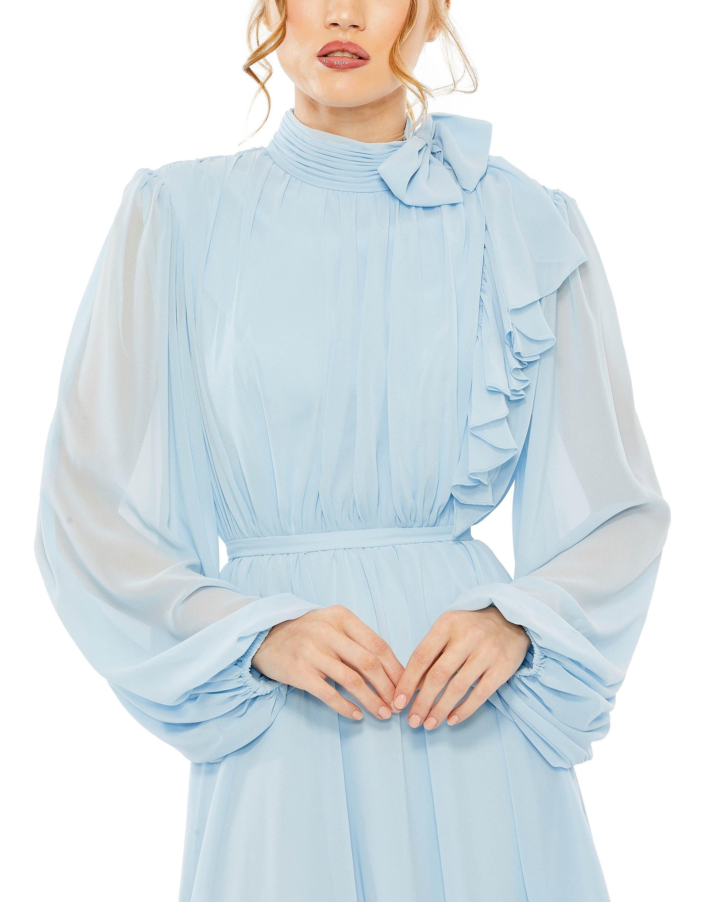 Cocktail Dresses  Long Sleeve Short Cocktail Dress Powder Blue