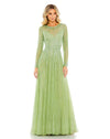 Formal Dresses Long Sequin A Line Formal Evening Gown Sage