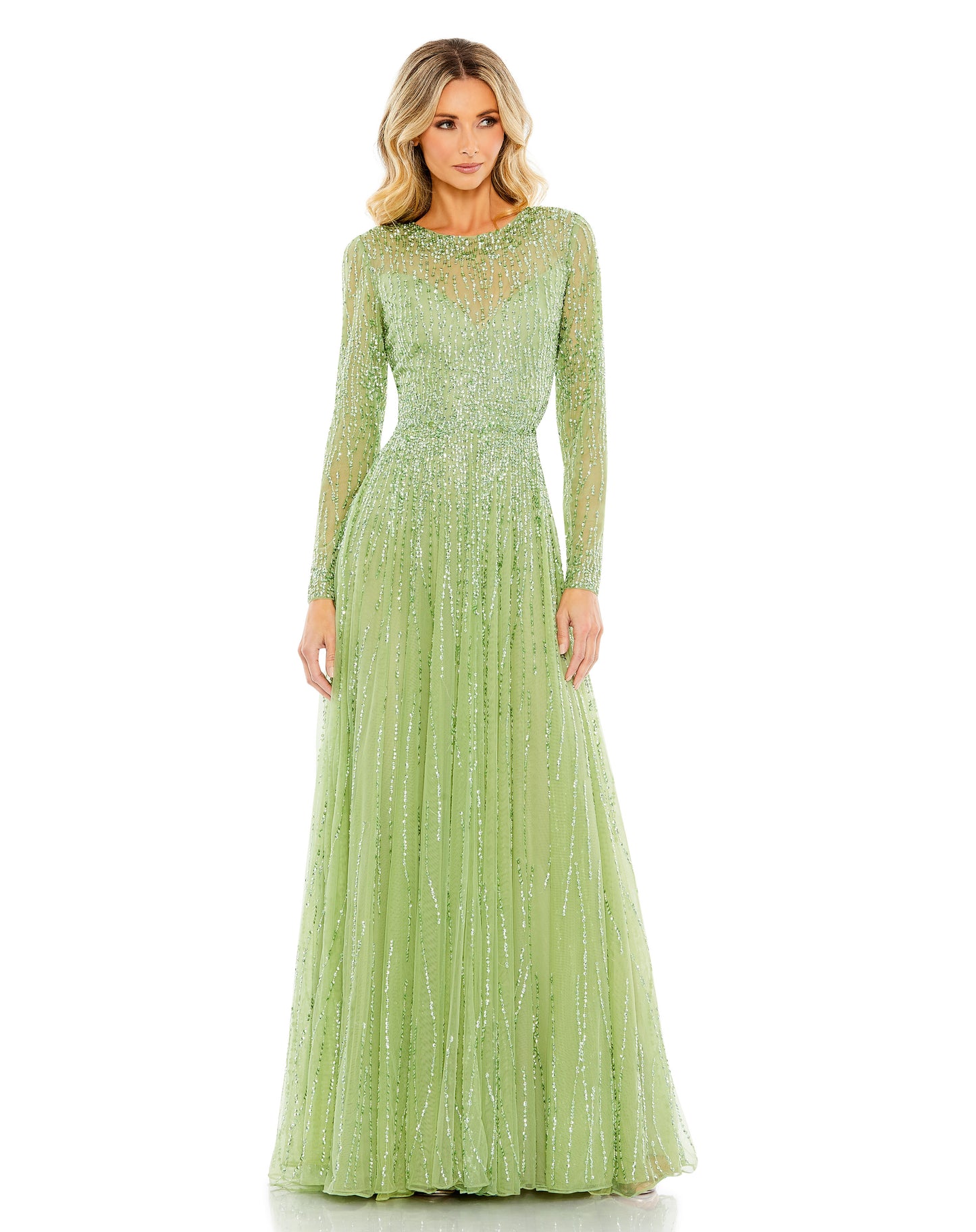 Formal Dresses Long Sequin A Line Formal Evening Gown Sage