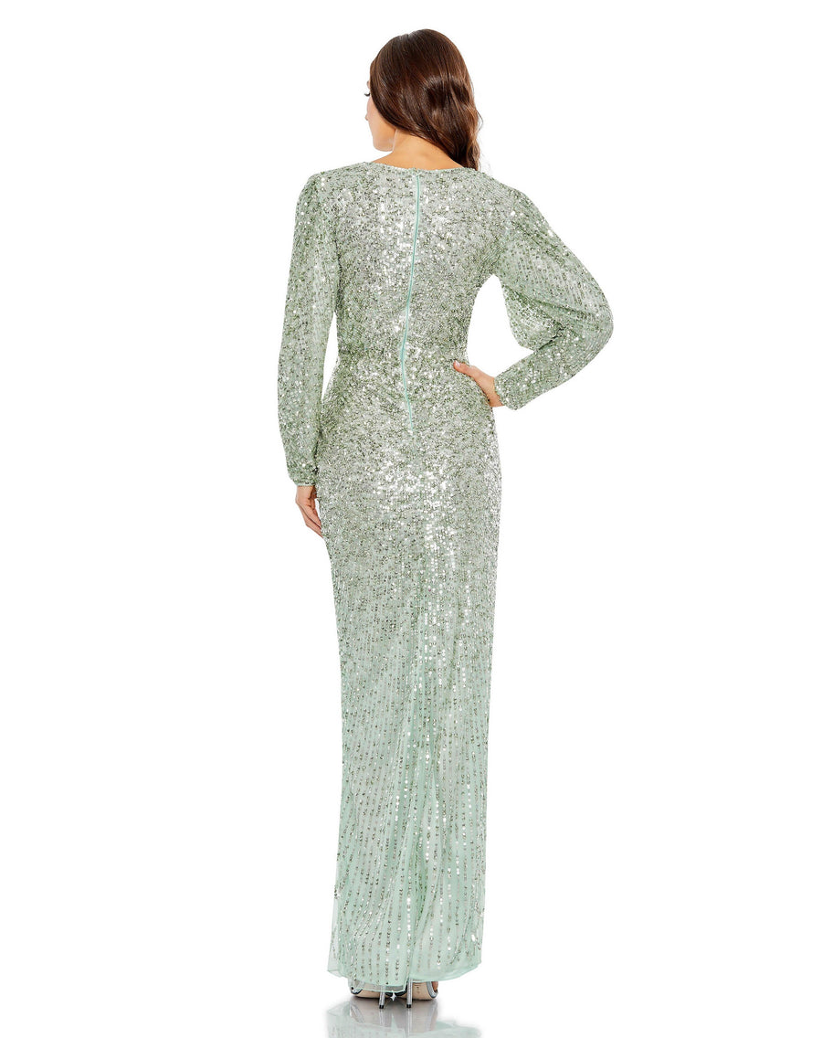 Formal Dresses Long Sleeve Formal Dress Seafoam