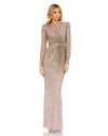 Formal Dresses Long Sleeve Formal Fitted Dress Mocha