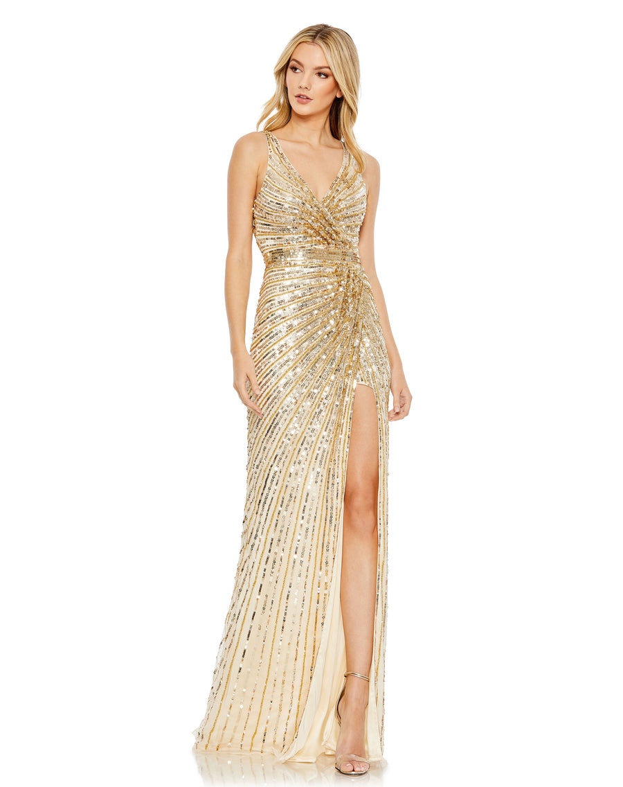 Prom Dresses Long Sequin Formal Fitted Prom Dress Gold