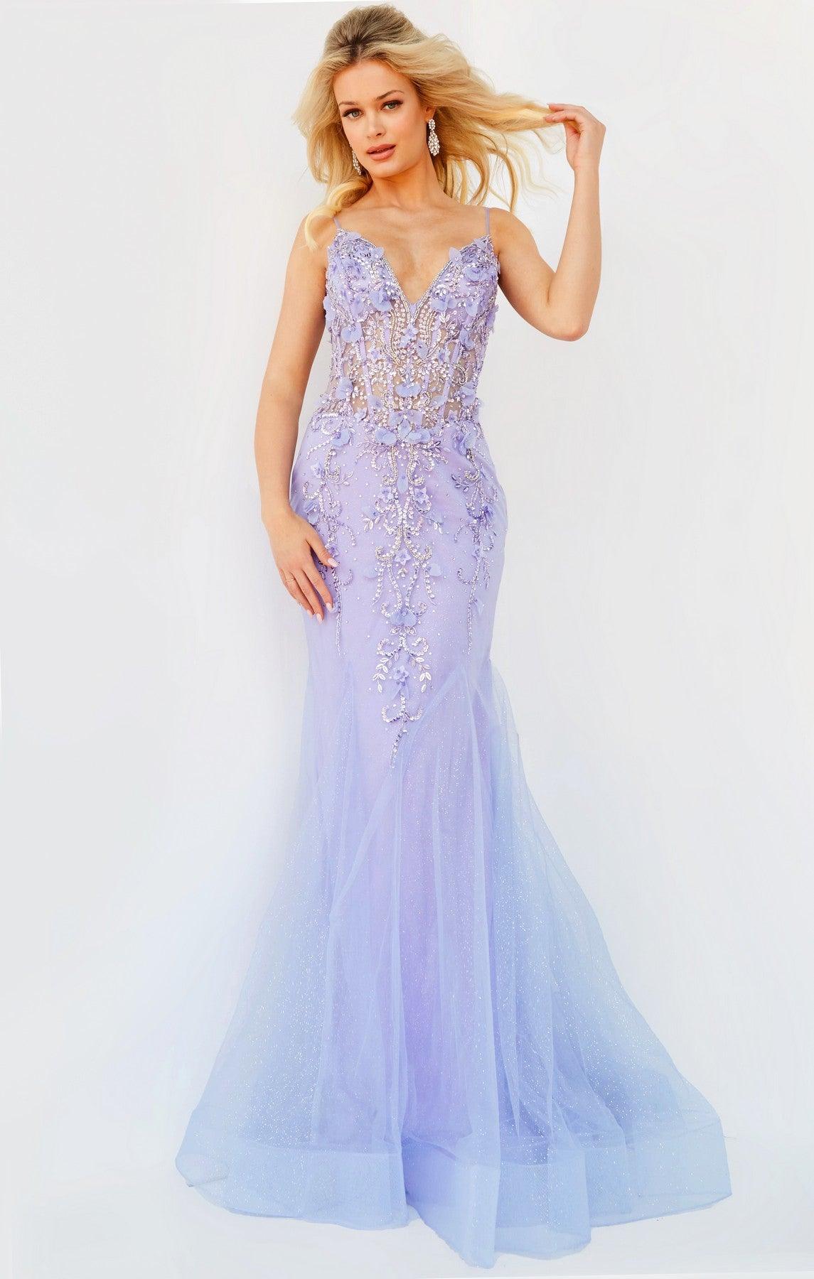 Jovani 05839 Prom Spaghetti Strap Long Mermaid Gown