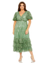 Plus Size Dresses Long Formal Beaded Plus Size Dress Sage