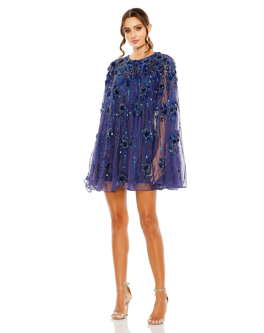 Cocktail Dresses Short Floral Cocktail Dress Cobalt