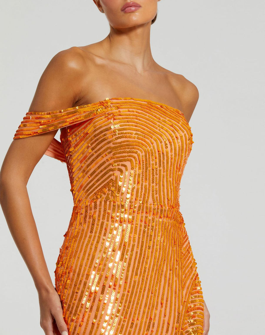 Prom Dresses Prom Sequin Formal Long Dress Orange Crush