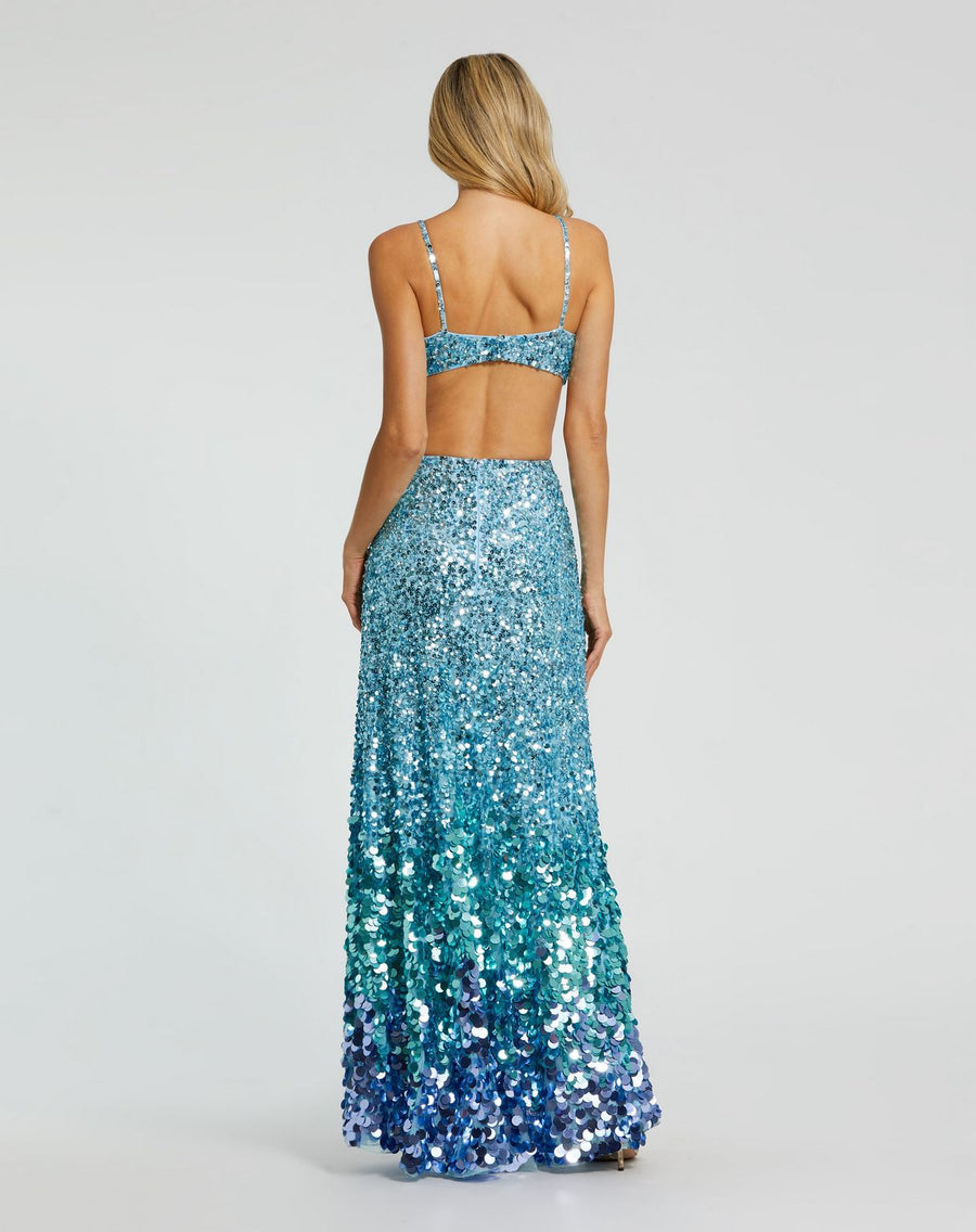 Prom Dresses Ombre Sequin Prom Formal Long Dress Ice Blue