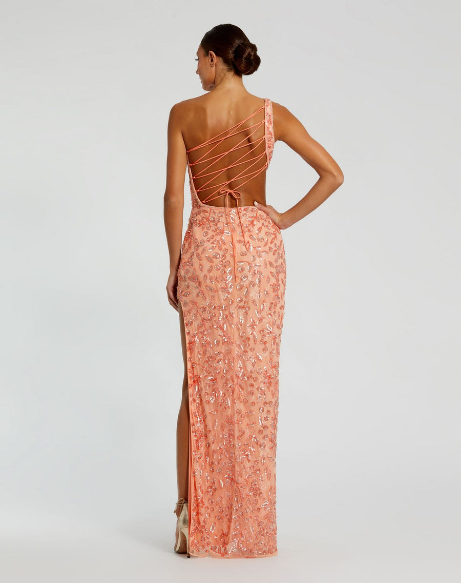 Prom Dresses Prom Sequin Cutout Formal Long Dress Peach