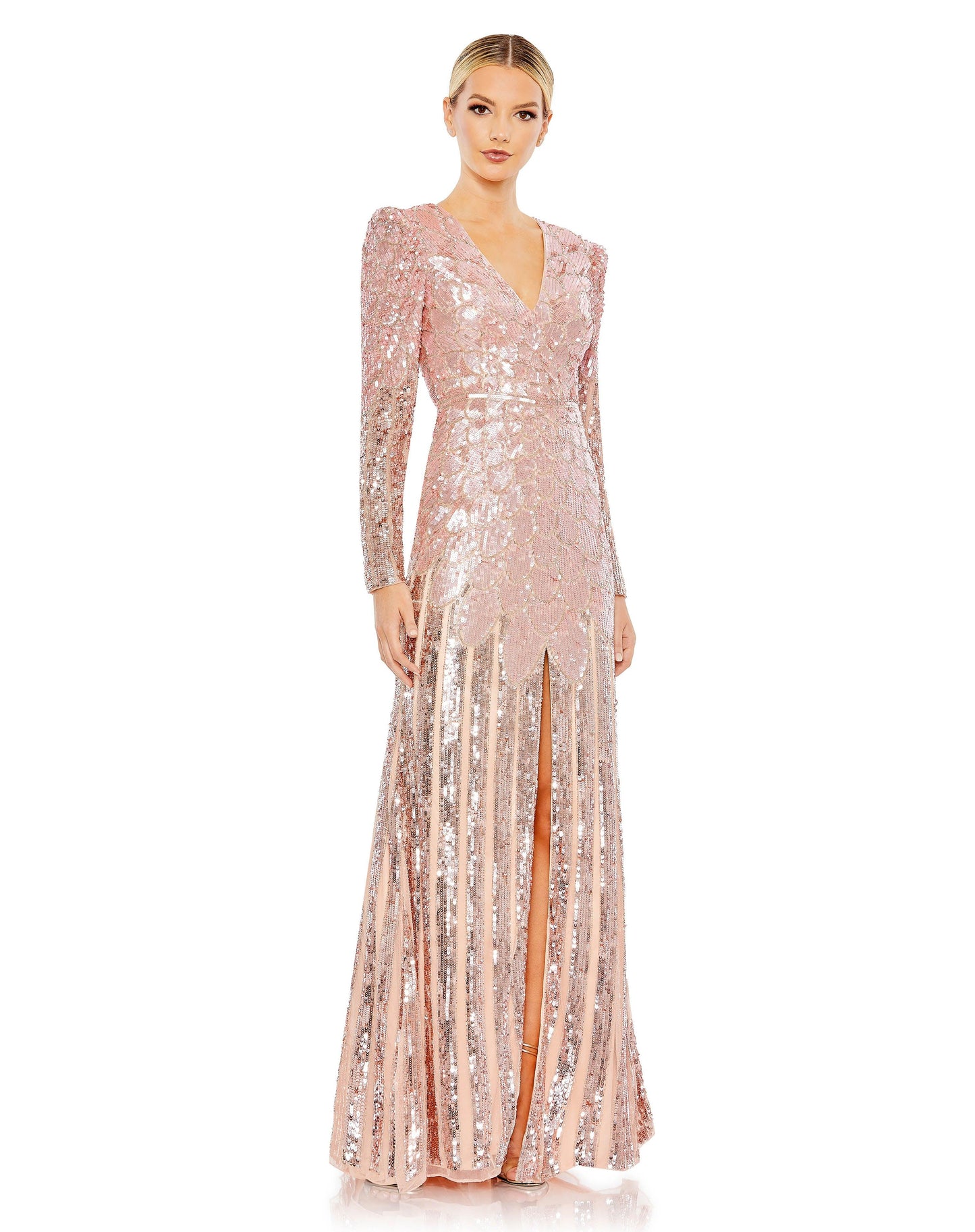 Formal Dresses Long Sleeve Formal Evening Dress Rose Gold