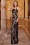 Prom Dresses Beaded Long Formal Sequin Prom Dress Black/Nude