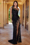 Prom Dresses Sequin Formal Prom Long Dress Black Multi