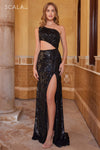 Prom Dresses Prom Cutout Formal Sequin Long Dress Black