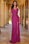 Prom Dresses Long Sequins Prom Dress Magenta