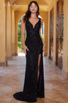 Prom Dresses Long Fitted Sequins Prom Dress Black