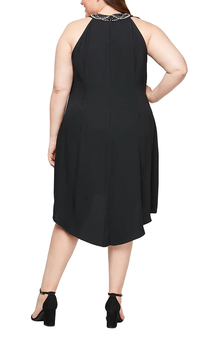 Cocktail Dresses Plus Size Crepe Cocktail Short Dress  Black