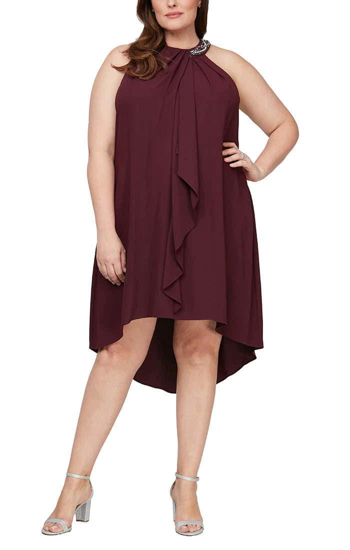 Cocktail Dresses Plus Size Crepe Cocktail Short Dress  Fig