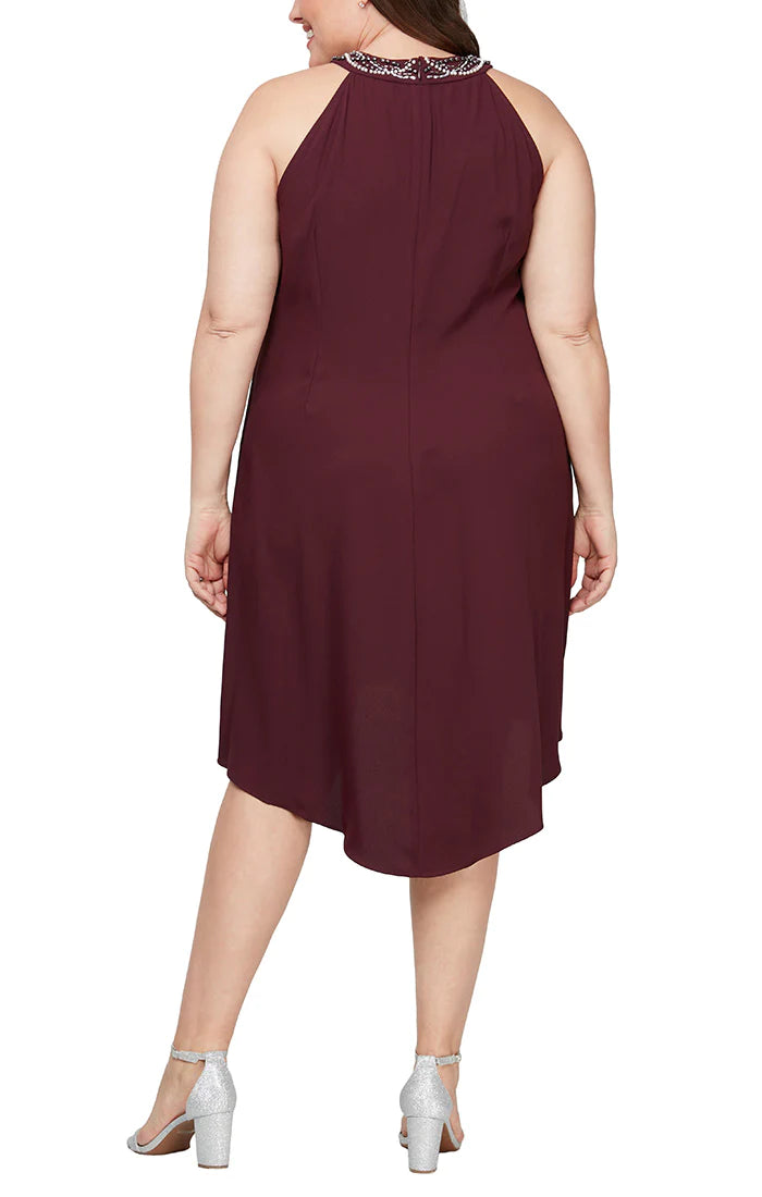 Cocktail Dresses Plus Size Crepe Cocktail Short Dress  Fig