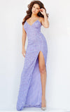 Prom Dresses Long Spaghetti Strap Beaded Prom Gown Light Purple