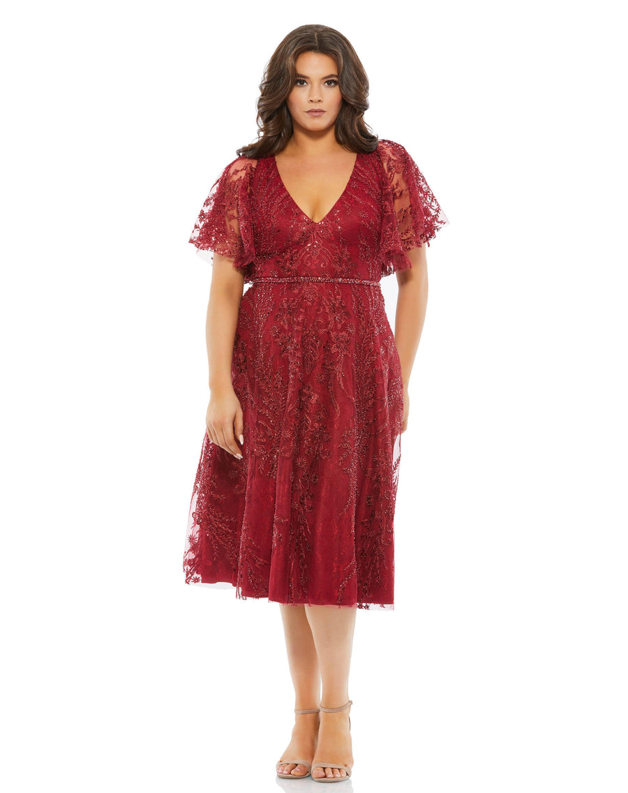 Plus Size Dresses Fabulouss Short Plus Size Cocktail Dress Burgundy