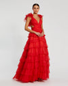 Prom Dresses Long Prom Ruffle Dress Red