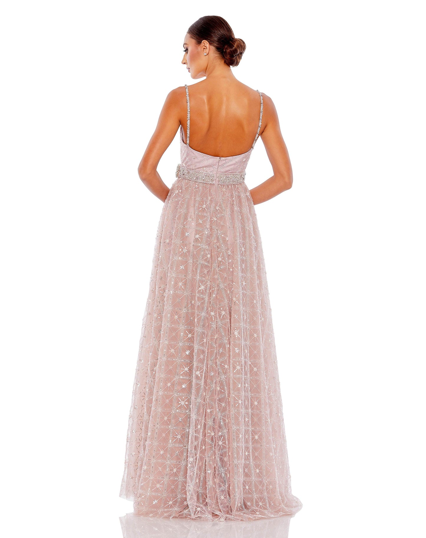 Prom Dresses Long Formal Beaded Prom Gown Rose