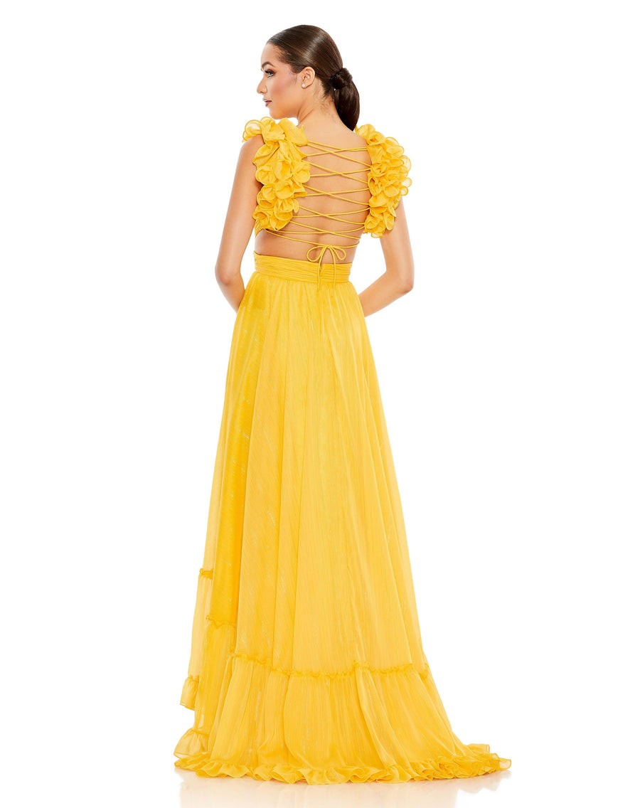 Mac Duggal 68094 Long Formal Pleated Chiffon Gown