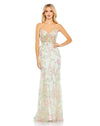 Prom Dresses Long Floral Fitted Prom Gown White Multi