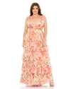 Plus Size Dresses Fabulouss Long Sleeveless Chiffon Plus Size Dress Pink Multi