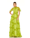 Formal Dresses Formal Long A Line Flutter Sleeve Evening Gown Apple Green