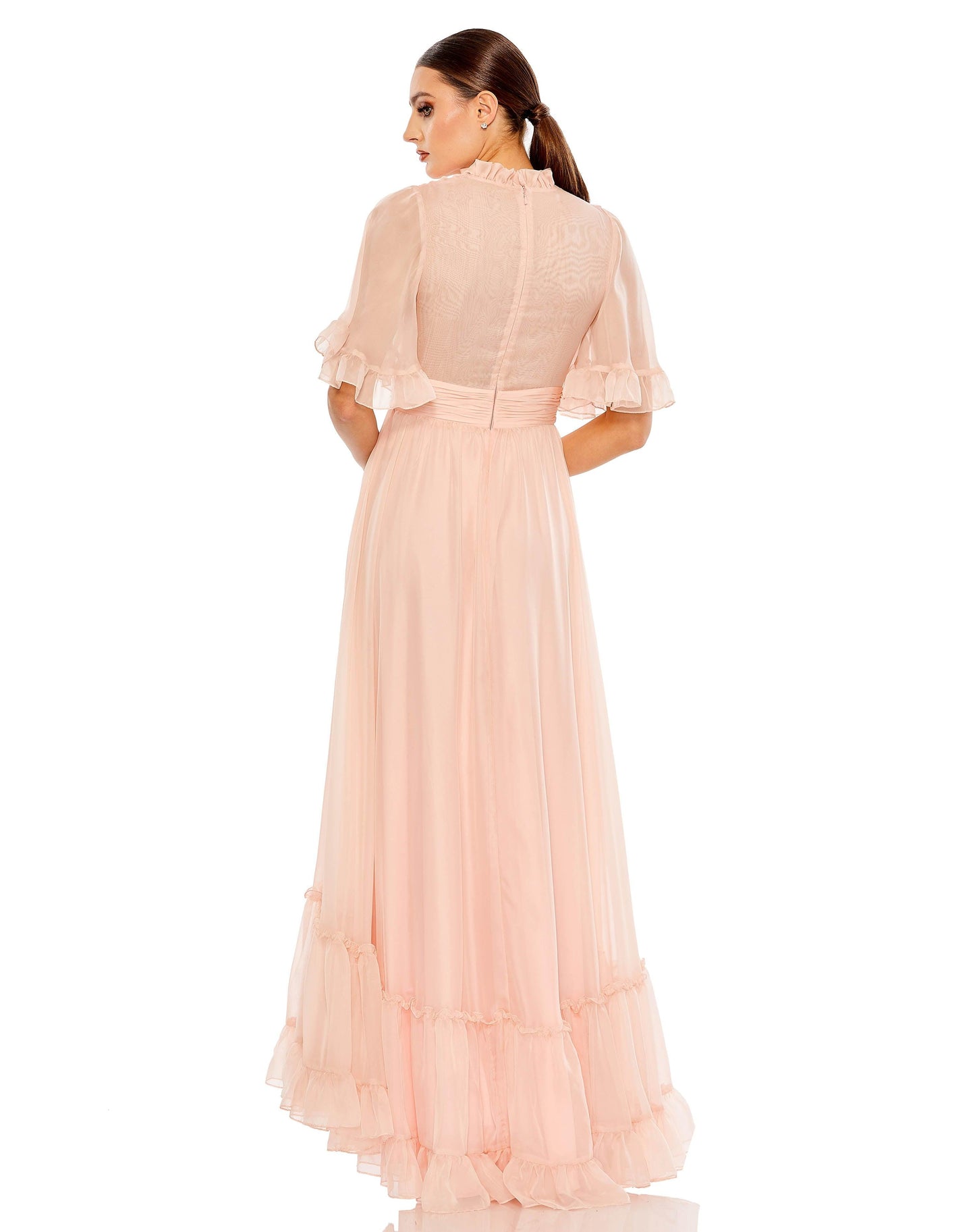 Formal Dresses High Low Short Sleeve Formal Dress Blush