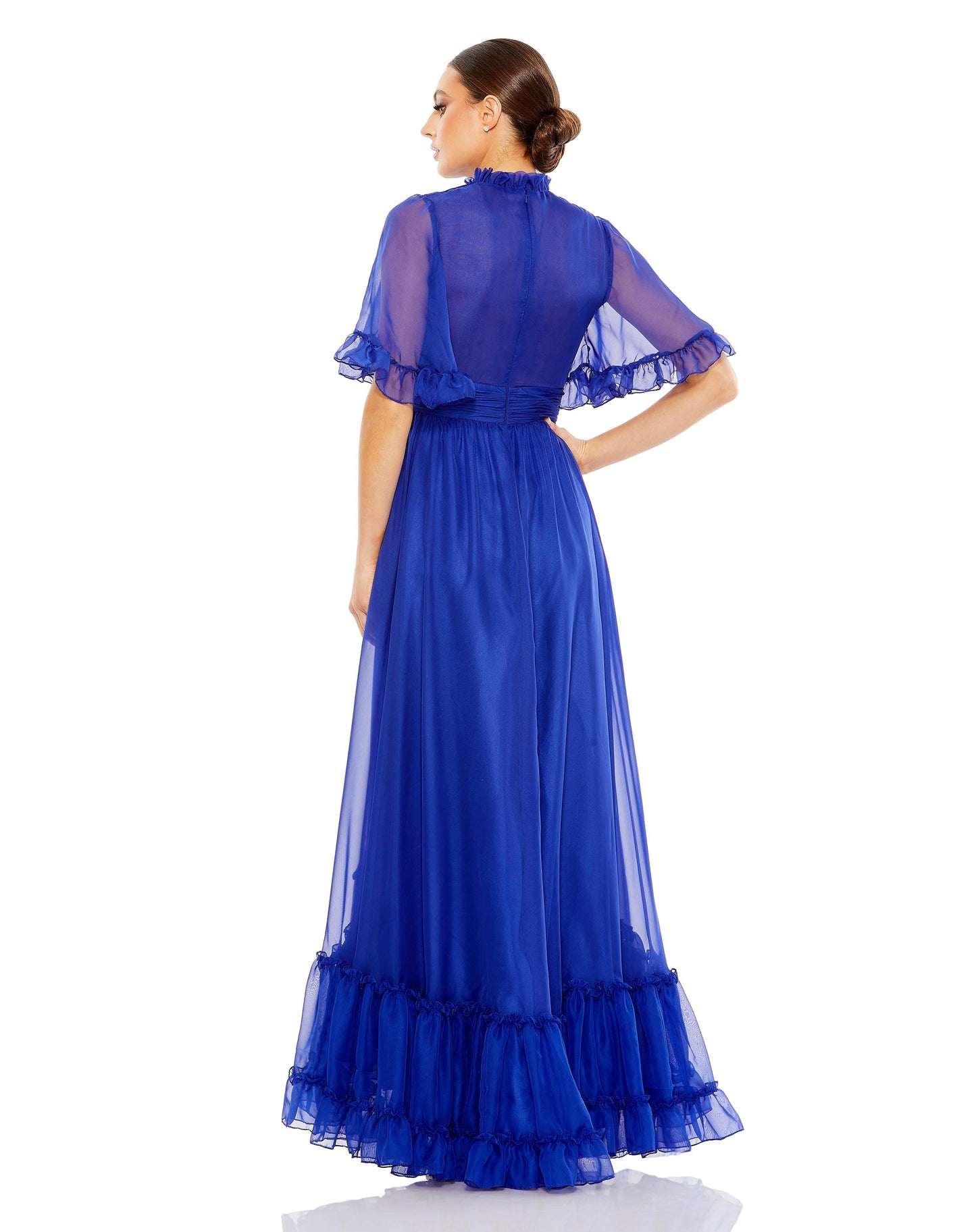 Formal Dresses High Low Short Sleeve Formal Dress Sapphire