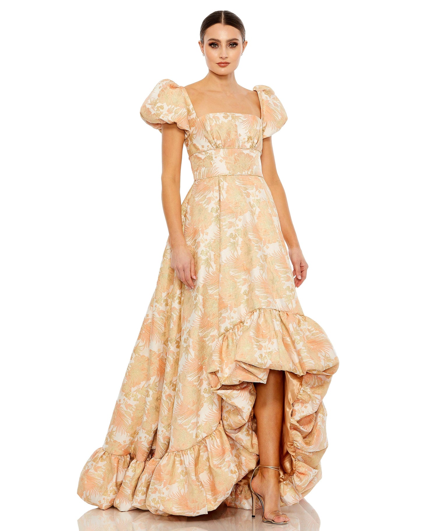 Formal Dresses High Low Formal Floral Dress Peach