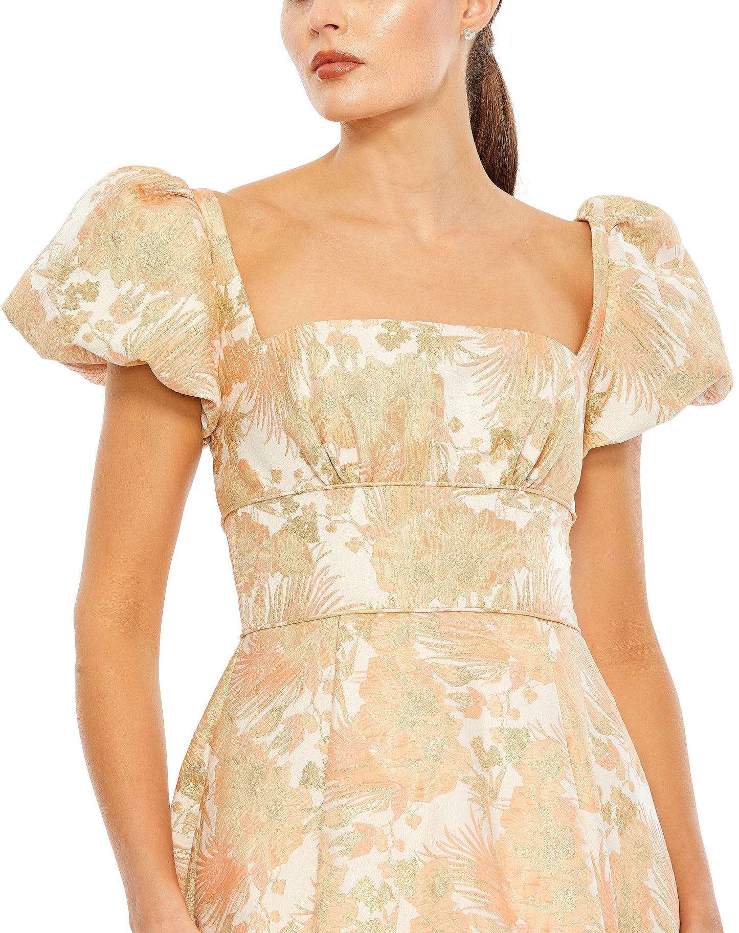 Formal Dresses High Low Formal Floral Dress Peach