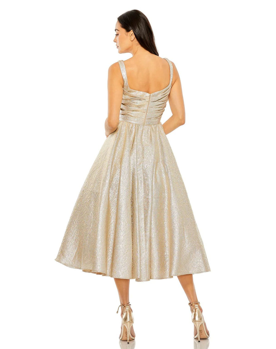 Cocktail Dresses Sleeveless A Line Taffeta Tea Length Dress Oyster