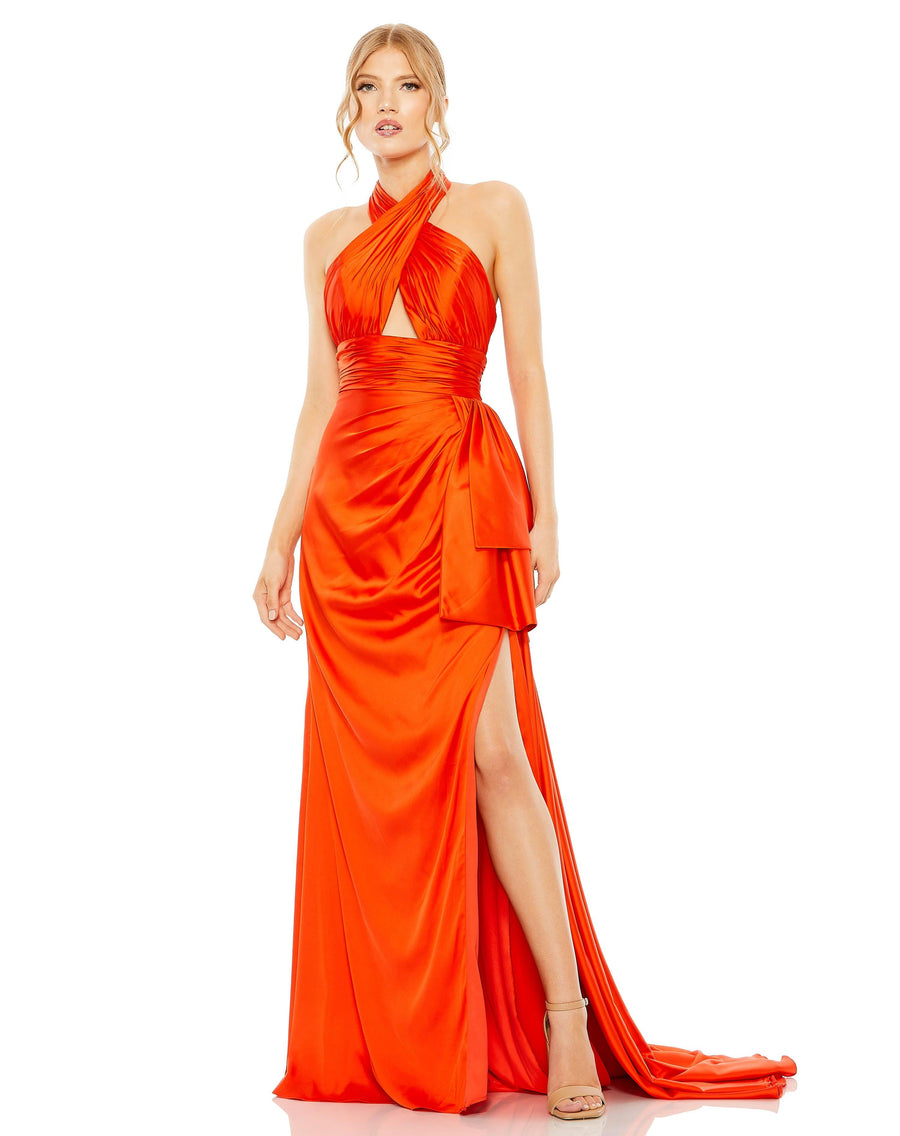 Prom Dresses Long Halter Formal Prom Dress Orange