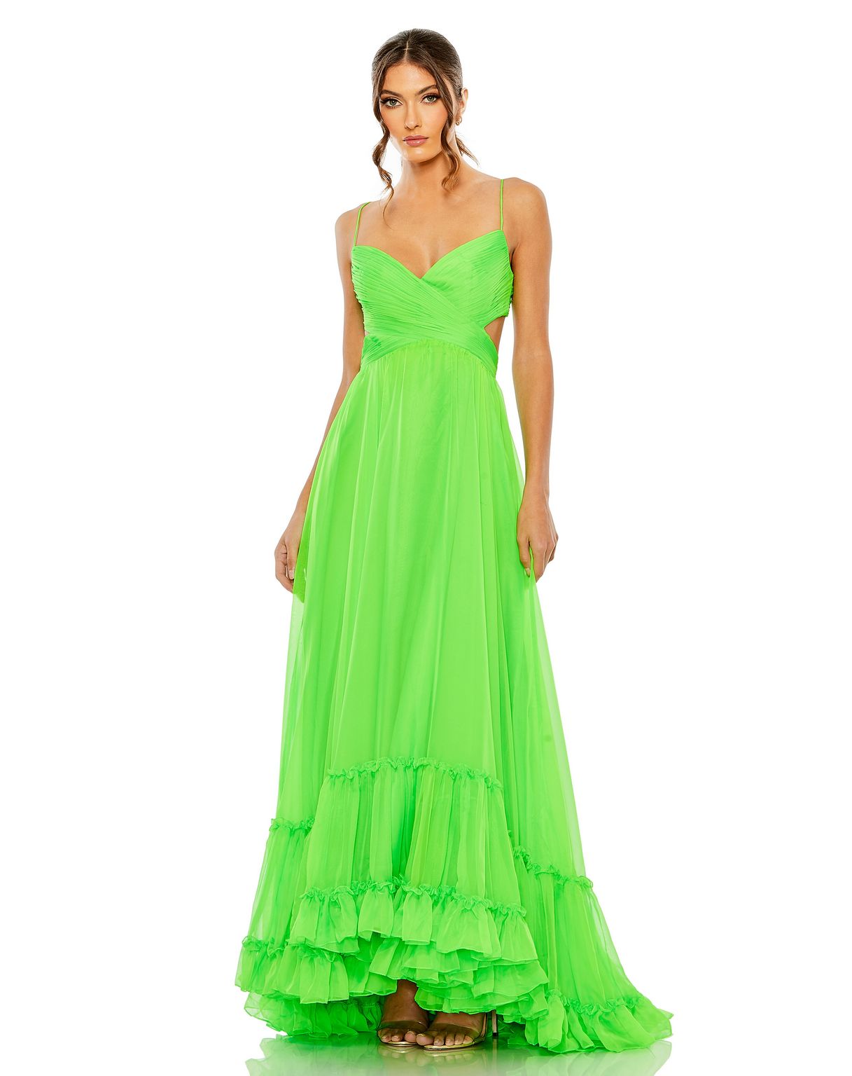 Prom Dresses Prom Tiered Ruffle Long Formal Dress Lime