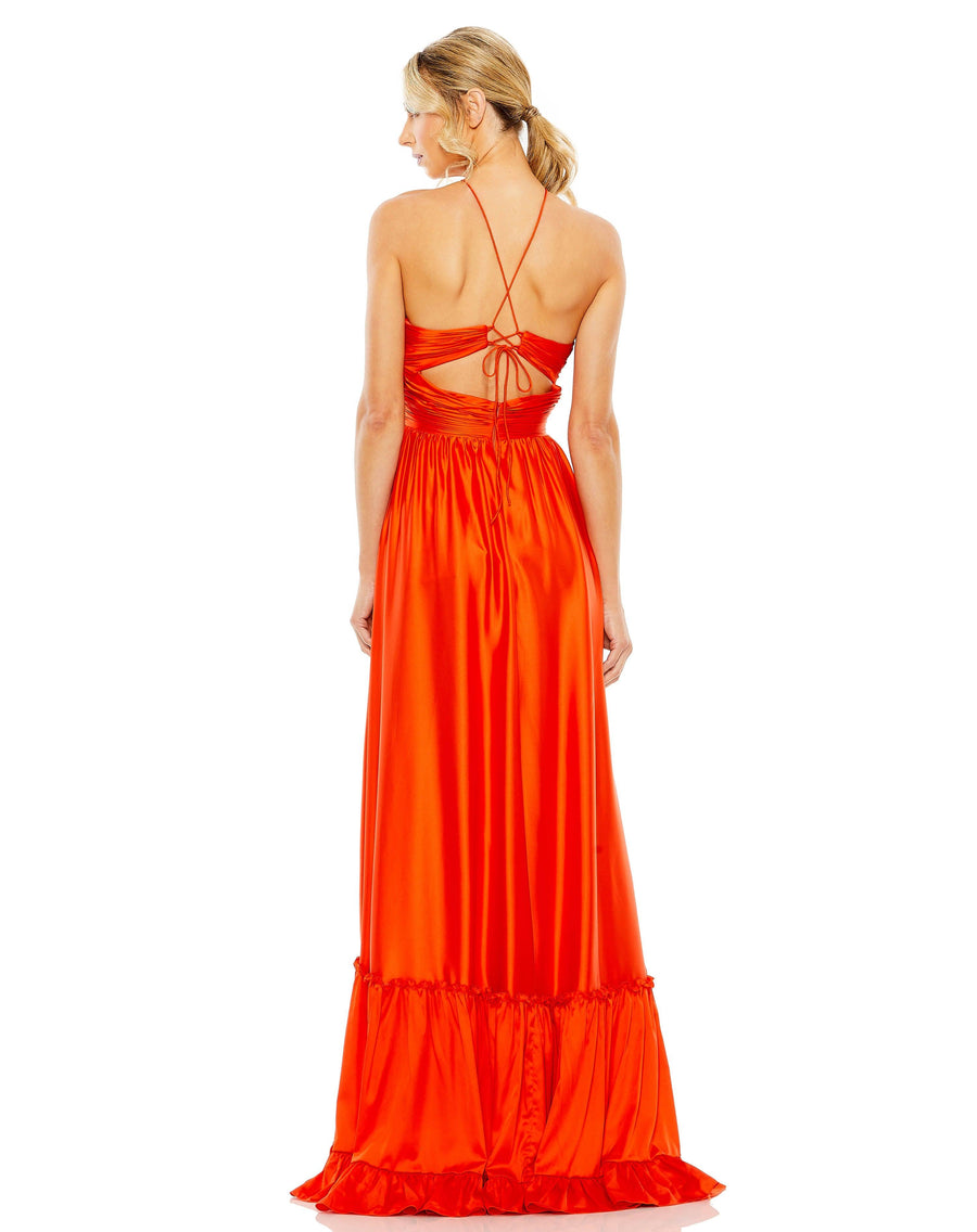 Prom Dresses Prom Long Halter Formal Gown Orange