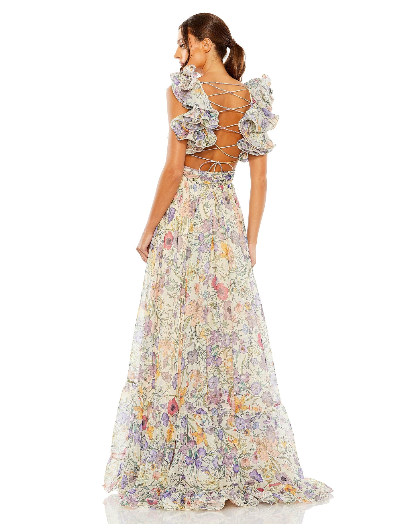 Formal Dresses Long Formal Floral Chiffon Dress Floral Multi