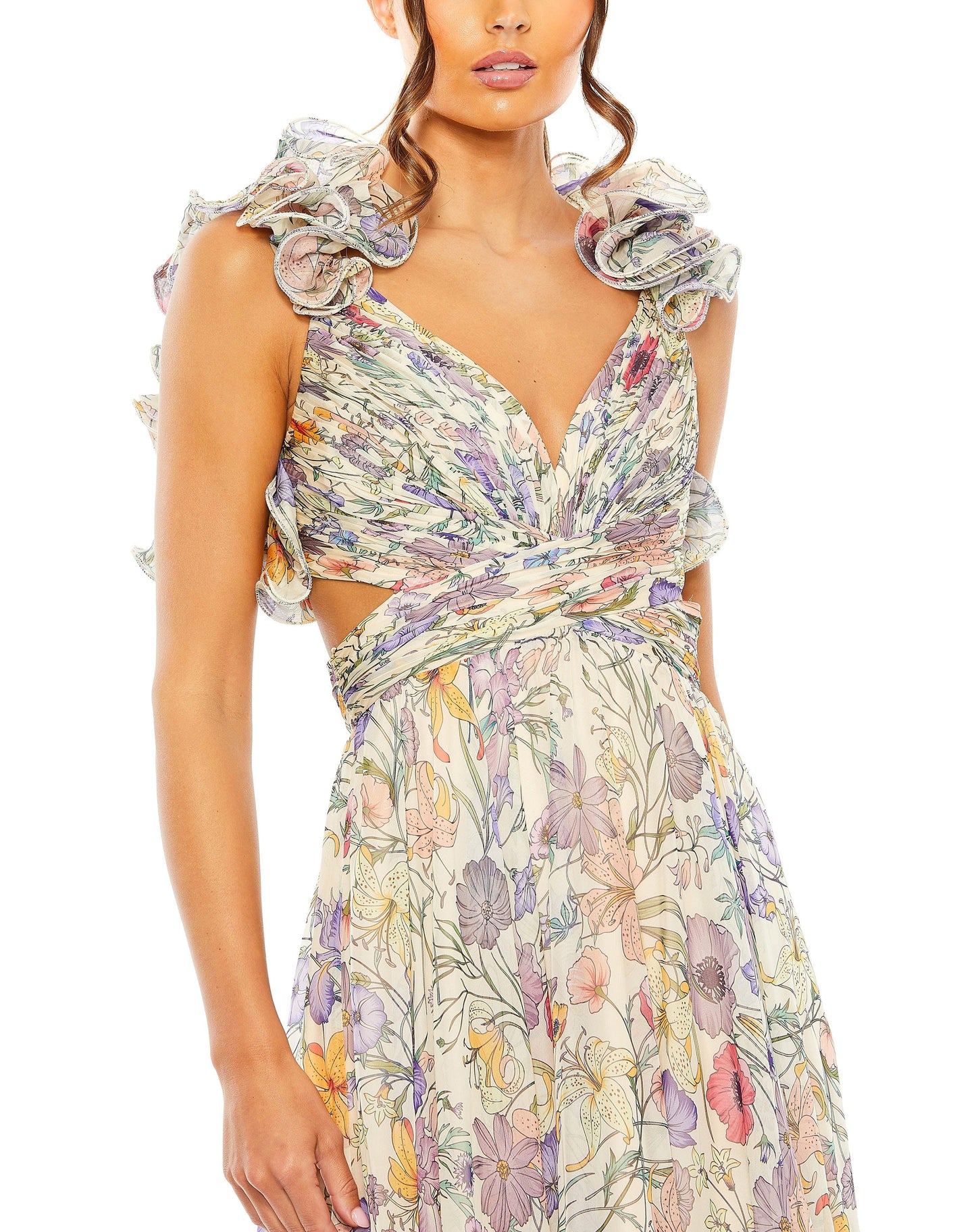 Formal Dresses Long Formal Floral Chiffon Dress Floral Multi