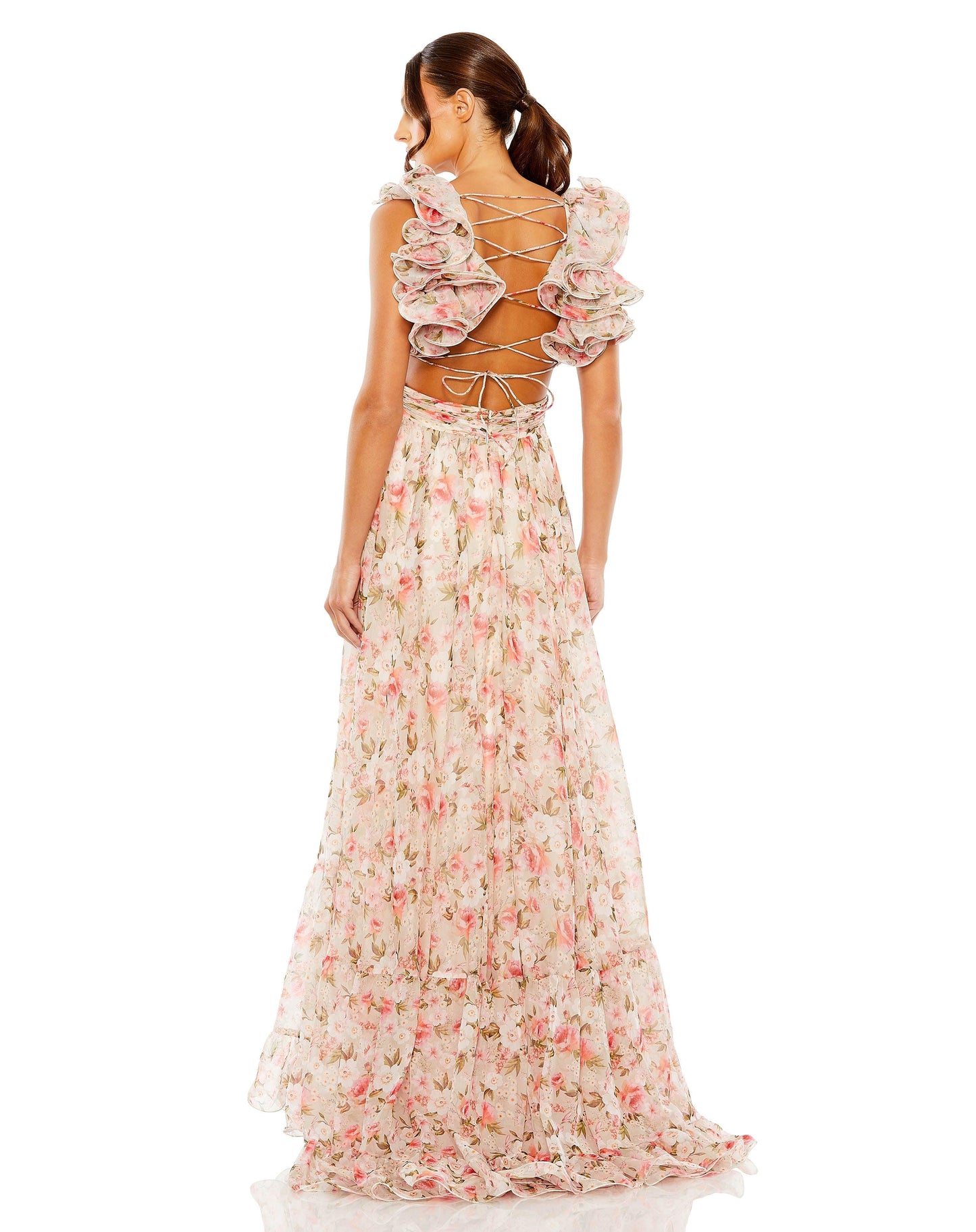 Formal Dresses Long Formal Chiffon Floral Dress Floral Multi