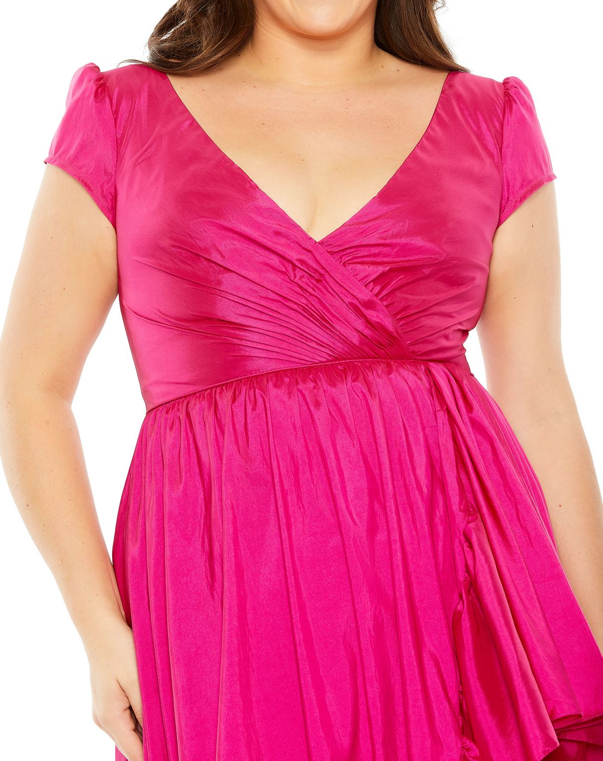 Plus Size Dresses Ruffle High Low Plus Size Dress Magenta