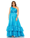 Plus Size Dresses Fabulouss Plus Size Long One Shoulder Dress Turquoise