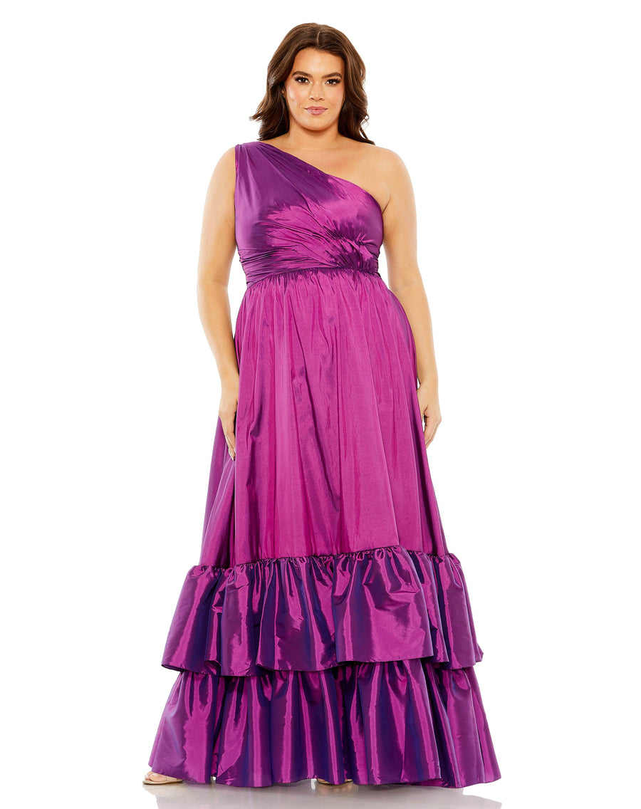 Plus Size Dresses Fabulouss Plus Size Long One Shoulder Dress Ultra Violet