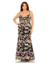 Plus Size Dresses Fabulouss Long Floral Plus Size Dress Black Multi