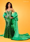  Detachable Sleeves Long Sequins Prom Dress Jade