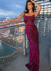 Prom Dresses Long Formal Prom Fitted Dress Fuchsia Black