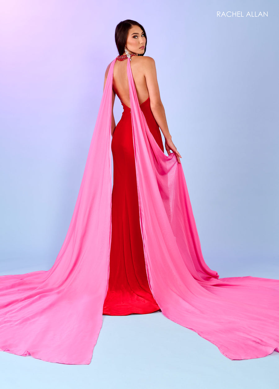 Prom Dresses Fitted Long Prom Dress Red Fuchsia