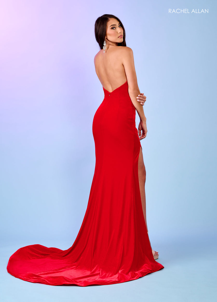 Prom Dresses Fitted Long Prom Dress Red Fuchsia