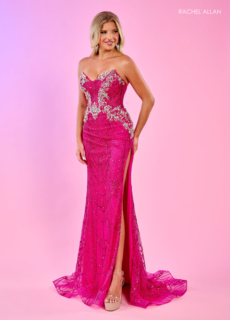 Prom Dresses Formal Long Glitter Prom Dress Fuchsia