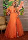 Prom Dresses Long Glitter Prom Ballgown Tangerine Ombre